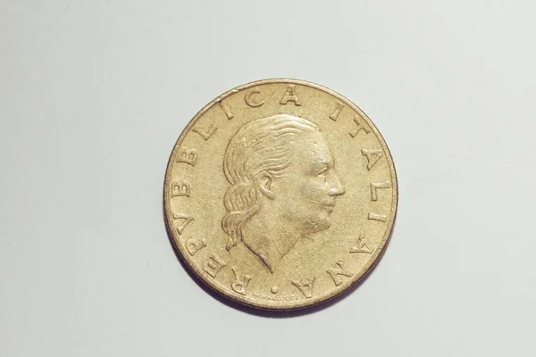 Koin Dari 200 Lira Vintage Koin Italia — Stok Foto