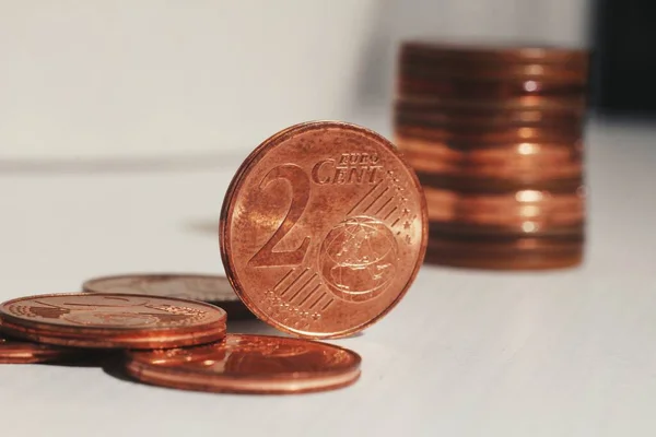 Закрыть Монеты Номиналом Цента — стоковое фото
