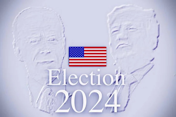 Agosto 2023 Florença Itália Ilustração Joe Biden Frente Donald Trump — Fotografia de Stock