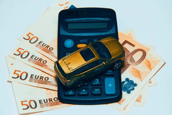 Autoverhuur Verkoop Autoverzekering Spaargeld Een Auto Concept Kopen Met Geld — Stockfoto