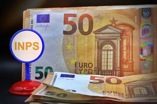 INPS İtalyan Emeklilik Kurumu yazıtlı Euro banknotları