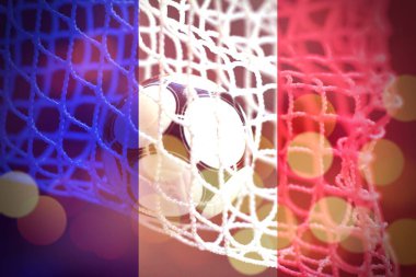 Fransa bayrağı taşıyan futbol topu..