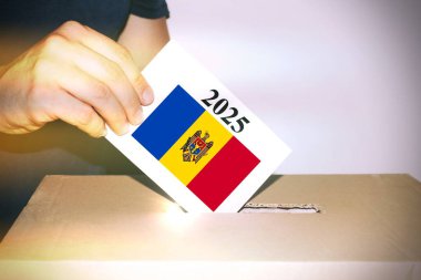 Moldavian political election vote concept in 2025. clipart