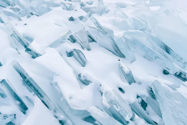 Přírodní Lámání Ledu Povrch Bajkal Rusko Zimní Sezóna Přírodní Krajiny — Stock fotografie