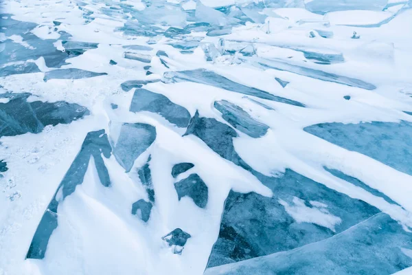 Frost Sjö Golv Konsistens Ryssland Bajkal Vintersäsong Naturligt Landskap Bakgrund — Stockfoto