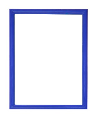 Mavi resim ve fotoğraf çerçevesi beyaz arkaplanda izole edildi