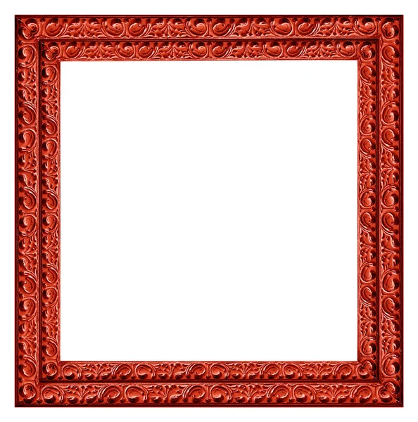 白色背景上的红色古董框架 — 图库照片