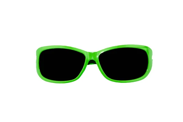 白色背景上的绿色太阳镜 — 图库照片