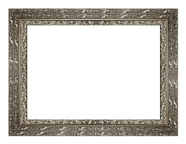Gümüş çerçeve. Beyaz arkaplanda izole
