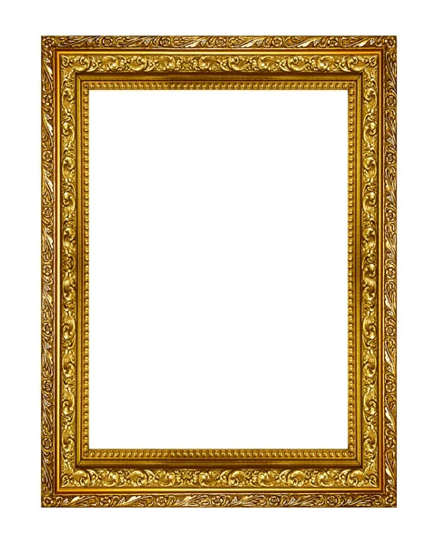 Zlatý Rámeček Izolováno Bílém Pozadí — Stock fotografie