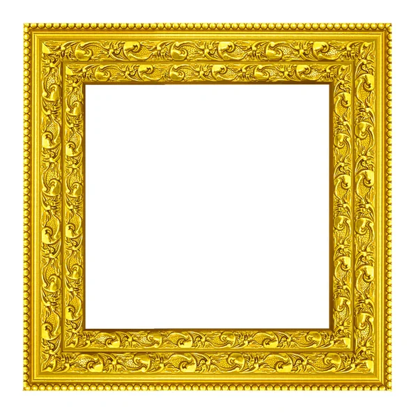 Złoty Rocznik Obraz Ramka Odizolowane — Zdjęcie stockowe