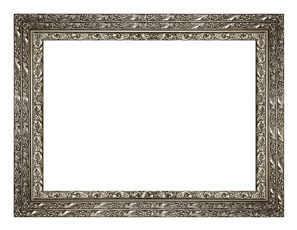 Stříbrný Rámeček Izolováno Bílém Pozadí — Stock fotografie