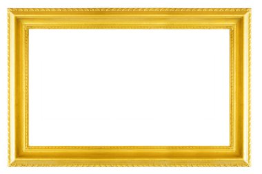 izole altın resim çerçevesi.