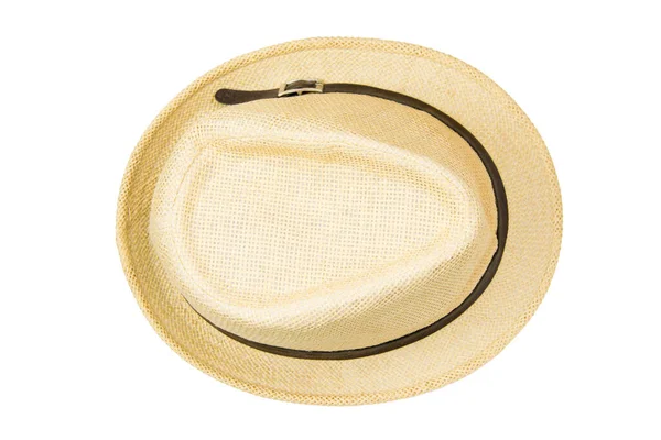 Соломенная Шляпа Белом Фоне — стоковое фото