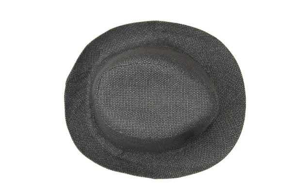 Schwarzer Hut Isoliert Auf Einem Weißen Von Oben — Stockfoto