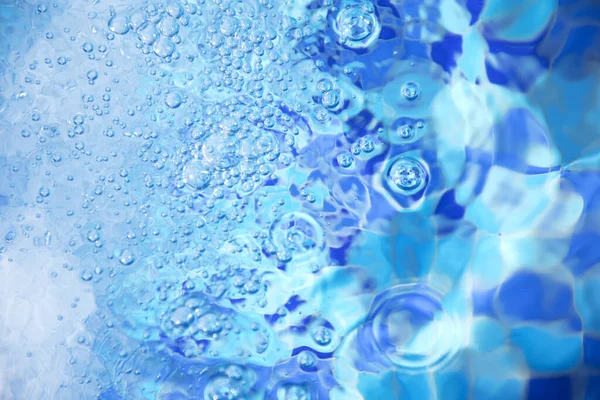 Légbuborékok Tiszta Kék Vízben Medencében Háttér — Stock Fotó