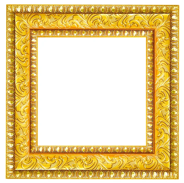 Gouden Afbeeldingsframe Geïsoleerd — Stockfoto