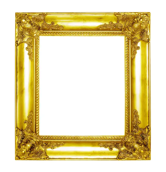 分離されたゴールド額縁 — ストック写真