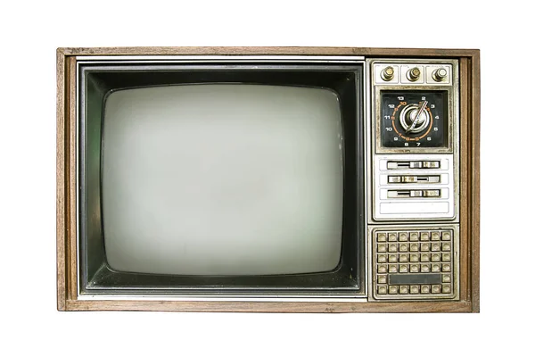 孤立在白色背景上的旧电视 免版税图库图片