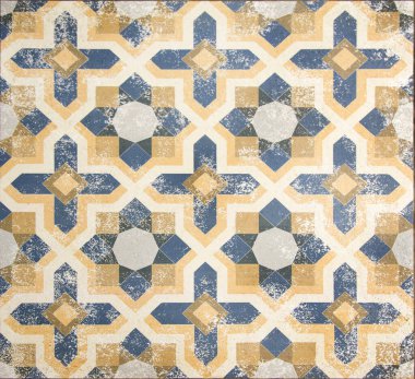 Renkli klasik seramik fayans duvar dekorasyonu. Türk seramik karoları duvar arka planı