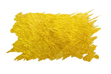 Beyaz arka planda izole edilmiş altın rengi boya darbesi. Parıltı lekesi tasarımı. Parlak sınır, çerçeve. Mutlu yıllar ve Noel afişi..