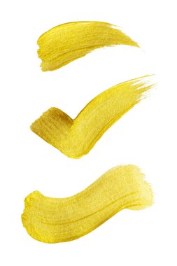 Altın boya fırça darbesi. Soyut altın pırıltılı sanat illüstrasyon dokulu.