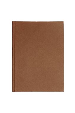 Beyaz arka plan üzerinde izole kahverengi not defteri