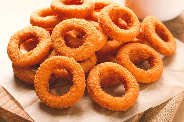 Fried Onion Rings Deep Fried Snack People Selective Focus Royalty Free Stock Images