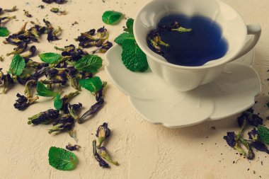 butterfly pea tea. Cup of Thai tea, drink, Breakfast, Anchan,