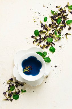 butterfly pea tea. Cup of Thai tea, drink, Breakfast, Anchan,