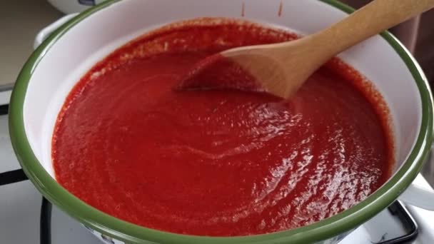 トマトソース サシベリ ジョージアの伝統料理 モバイルビデオ 自家製 — ストック動画