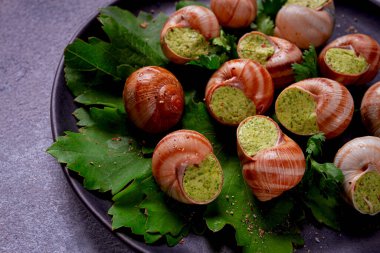 Üzüm salyangozu, şarap, Fransız mutfağı.,