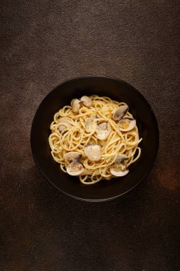 Spagetti vongole, saygınlık, ev yapımı, insan yok.,