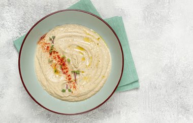 Babaganoush, patlıcan aperatifi, geleneksel Lübnan mutfağı, ev yapımı, insan yok.,