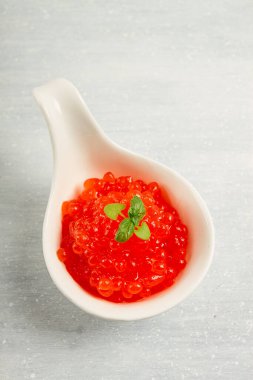 Kırmızı havyar, taklit, arka planda, yakın plan, insan yok.,