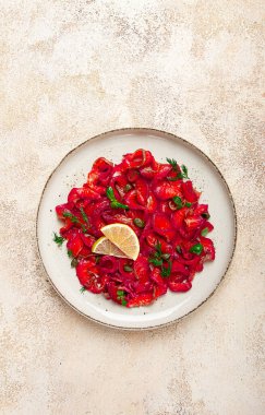 Pancar, İskandinav çerezi, pancar gravlax, hafif tuzlu balık, ev yapımı, insan yok.,