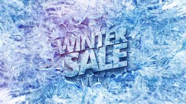 Winter Sale Ice Discount Banner — Stock Video