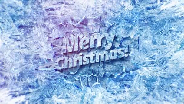 Buon Natale Congratulazioni Lettere Ghiaccio — Video Stock