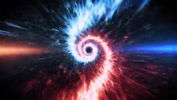 Yin Yang Tunel Vesmíru Jako Oheň Voda Koncept Tao — Stock video