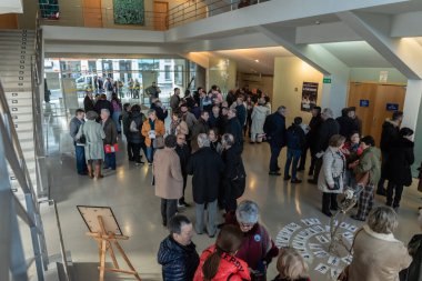 Cangas, Spain, January 21, 2023: presentation of the candidates for the mayorships of the province of pontevedra by the provincial represepresentative David Regades