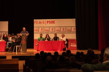 Cangas, Spain, January 21, 2023: presentation of the candidates for the mayorships of the province of pontevedra by the provincial represepresentative David Regades