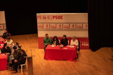 Cangas, Spain, January 21, 2023: presentation of the candidates for the mayorships of the province of pontevedra by the provincial represepresentative David Regades