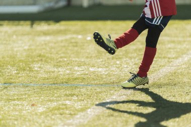 youth football match image half lower body. league match.