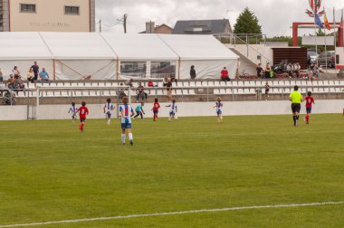 Illa de Arousa, Pontevedra, İspanya. 10 'u, 2023. Kayıtlı takımlar arasındaki maçlar gittikçe yaklaşıyordu..