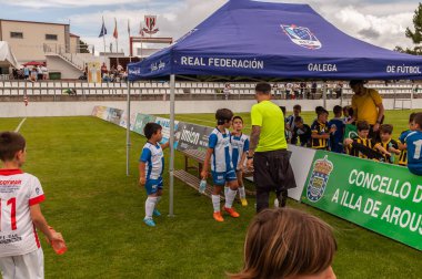 Illa de Arousa, Pontevedra, İspanya. 10 'u, 2023. Kayıtlı takımlar arasındaki maçlar gittikçe yaklaşıyordu..