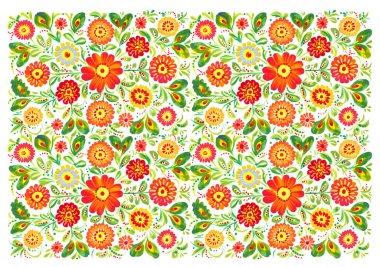 Beyaza izole edilmiş elle çizilmiş çiçek resmi. Ukrayna halk sanatı, geleneksel dekoratif resim tarzı Petrykivka. Kartlar için mükemmel baskı, dekor.