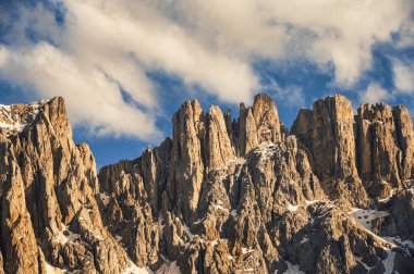 Alpine landscape walking from Passo San Pellegrino to Fuciade refuge, North Italy