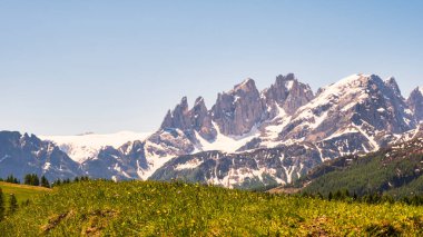 Alpine landscape walking from Passo San Pellegrino to Fuciade refuge, North Italy