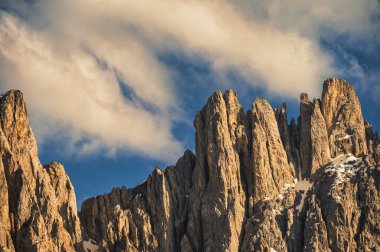Alpine landscape walking from Passo San Pellegrino to Fuciade refuge, North Italy