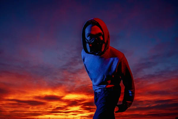 Retrato Sci Cyberpunk Gig Tech Homem Futurista — Fotografia de Stock
